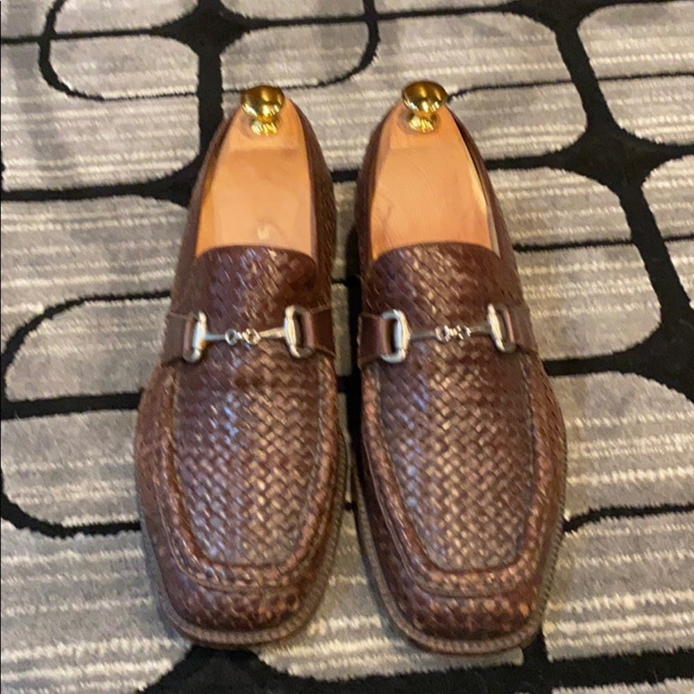 Men’s leather woven loafers